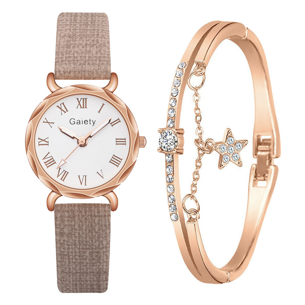 Korean Simple Student Watch Roman Literal Temperament Ladies Quartz Watch
