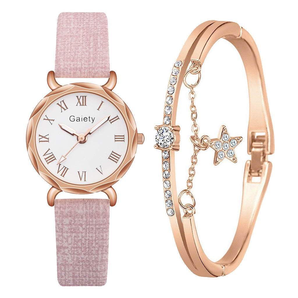 Korean Simple Student Watch Roman Literal Temperament Ladies Quartz Watch