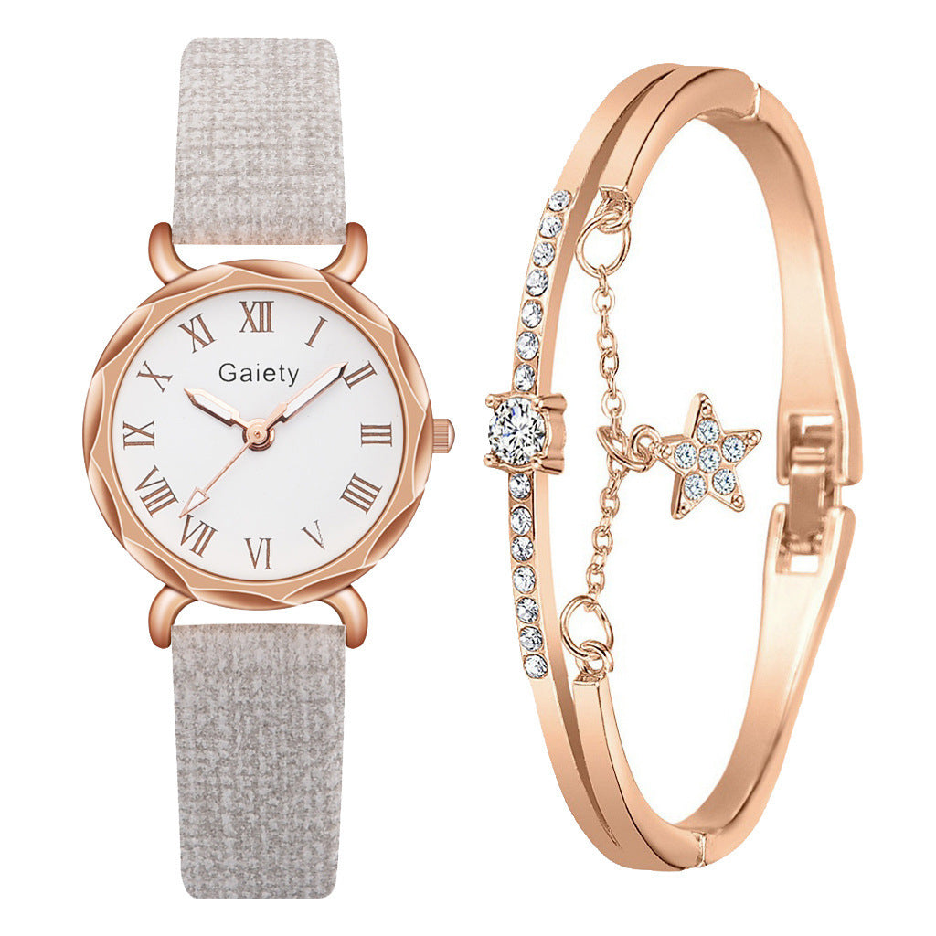 Korean Simple Student Watch Roman Literal Temperament Ladies Quartz Watch