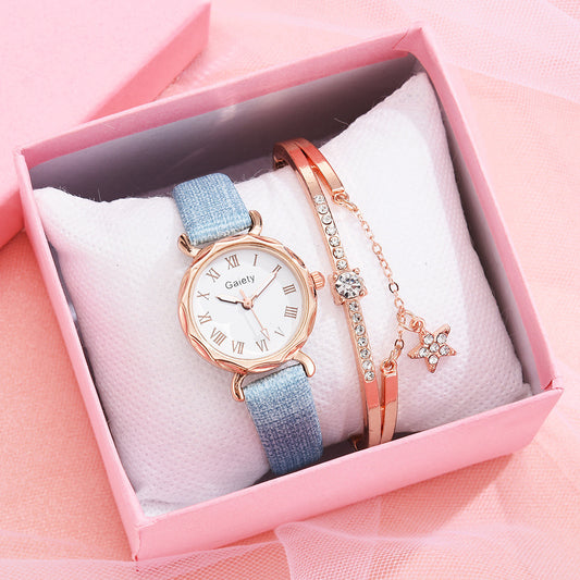 Korean Simple Student Watch Roman Literal Temperament Ladies Quartz Watch